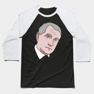 Georges Bataille Minimal Portrait - Philosophy Baseball T-Shirt